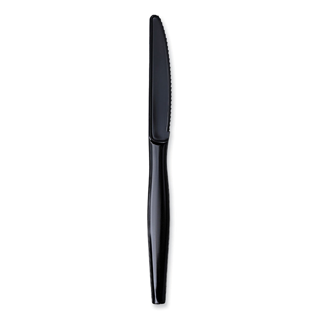 Boardwalk Heavyweight Wrapped Polystyrene Cutlery, Knife, Black, 1,000/Carton