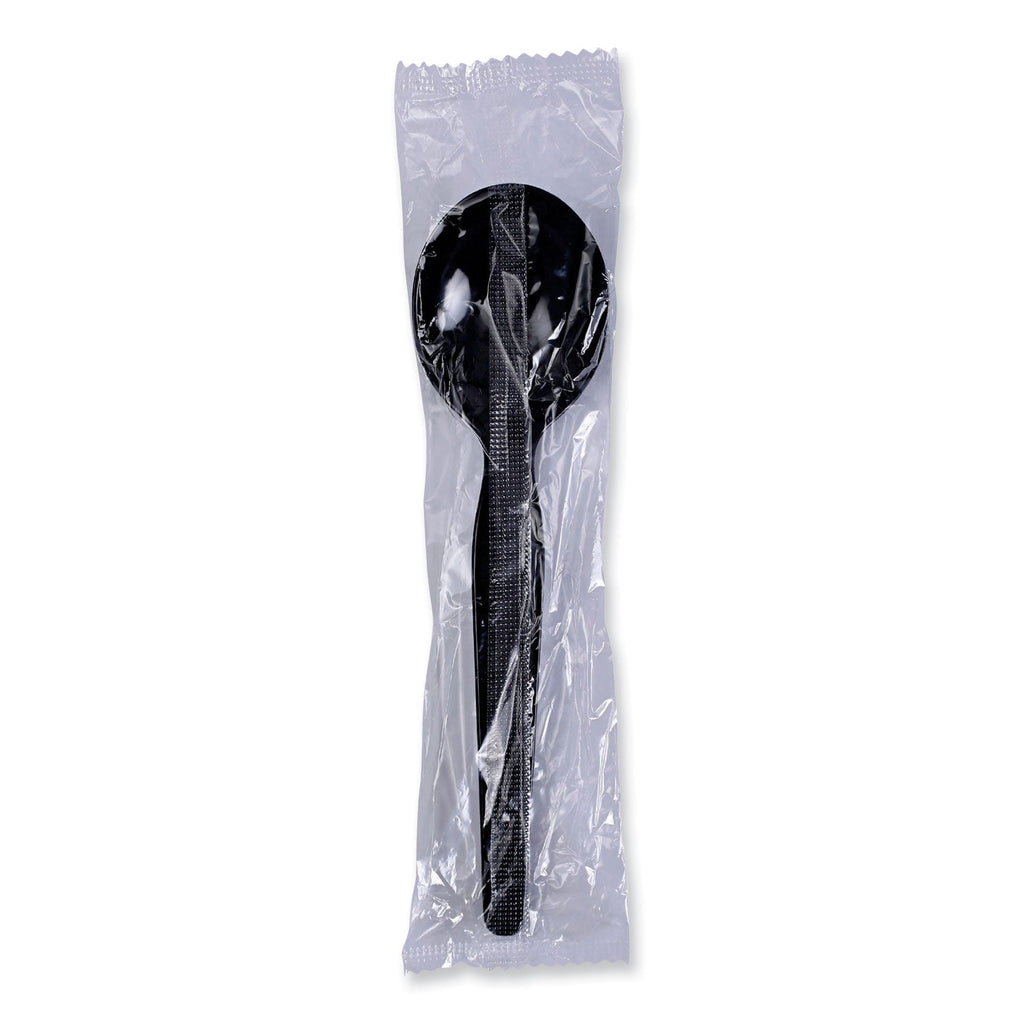 Boardwalk Heavyweight Polystyrene Cutlery, Soup Spoon, Black, 1000/Carton