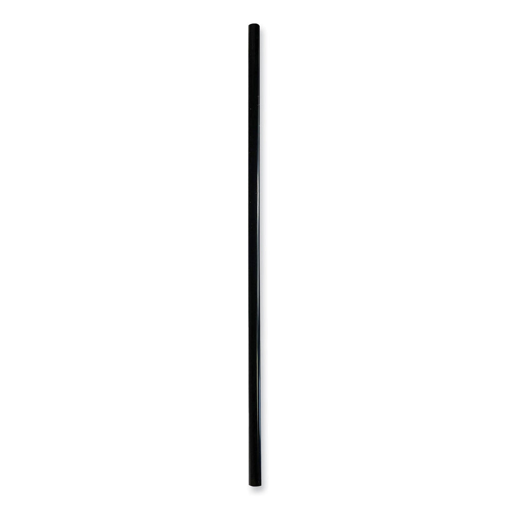 Boardwalk Wrapped Jumbo Straws, 7.75", Polypropylene, Black, 250/Pack, 50 Packs/Carton