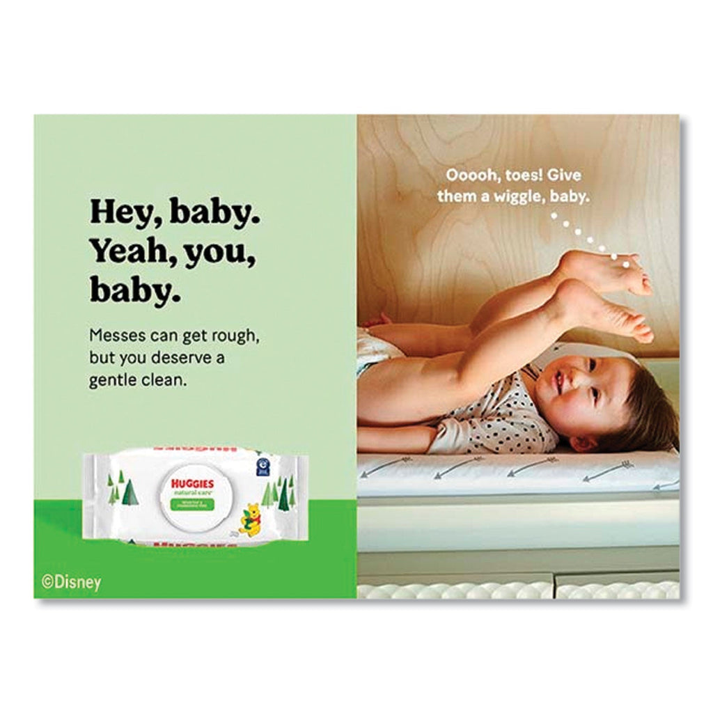 Huggies Natural Care Sensitive Baby Wipes, 3.88 x 6.6, Unscented, White, 56/Pack, 8 Packs/Carton