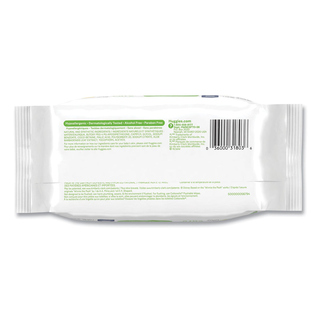 Huggies Natural Care Sensitive Baby Wipes, 3.88 x 6.6, Unscented, White, 56/Pack, 8 Packs/Carton