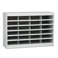 Safco Steel/Fiberboard E-Z Stor Sorter, 24 Compartments, 37.5 x 12.75 x 25.75, Gray