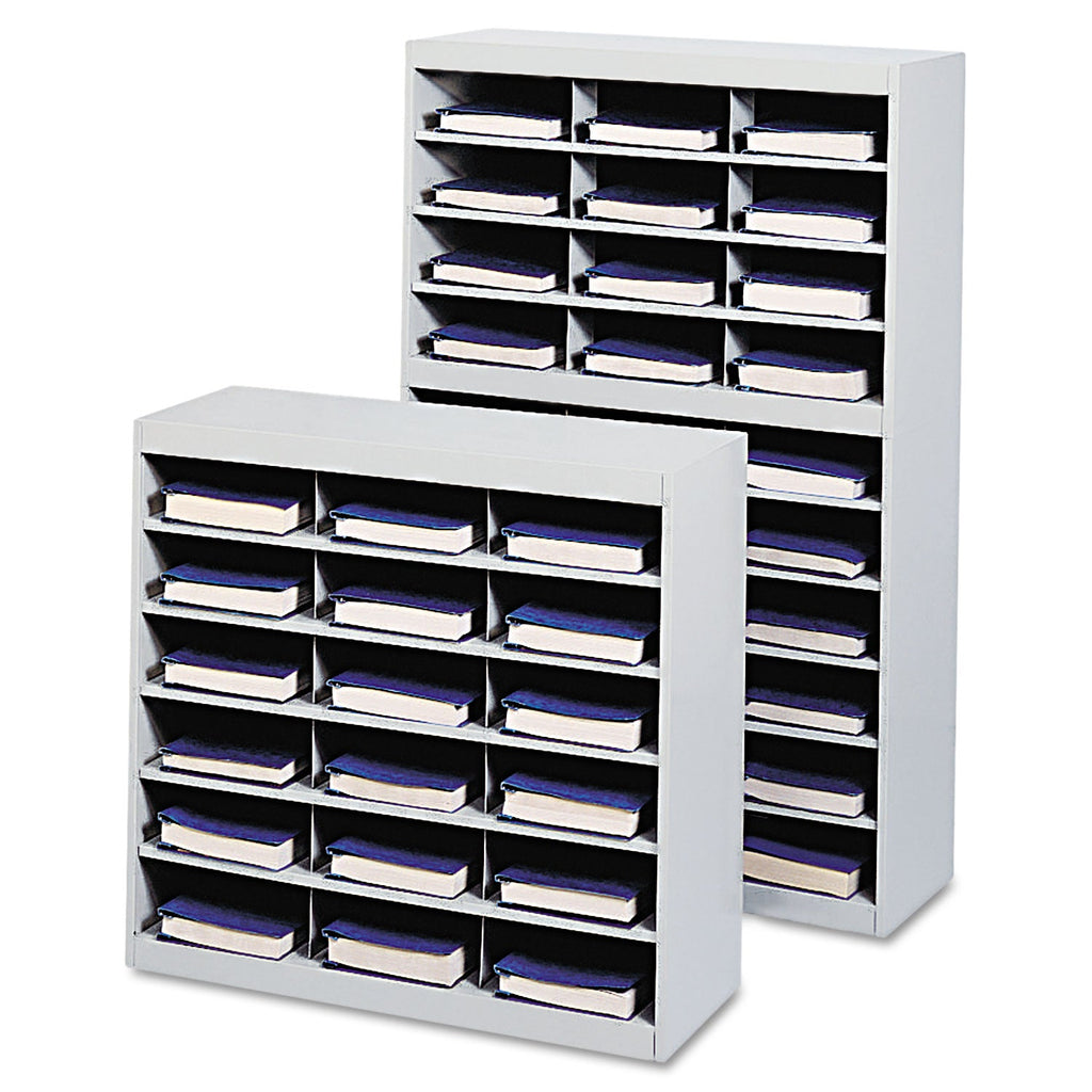 Safco Steel Project Center Organizer, 18 Pockets, 37.5 x 15.75 x 36.5, Gray