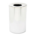 Safco Reflections Open-Top Receptacle, Round, Steel, 35 gal, Chrome/Black