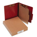 ACCO 20 pt. PRESSTEX Classification Folders, 1 Divider, Letter Size, Red, 10/Box