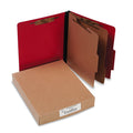 ACCO ColorLife PRESSTEX Classification Folders, 2 Dividers, Letter Size, Executive Red, 10/Box