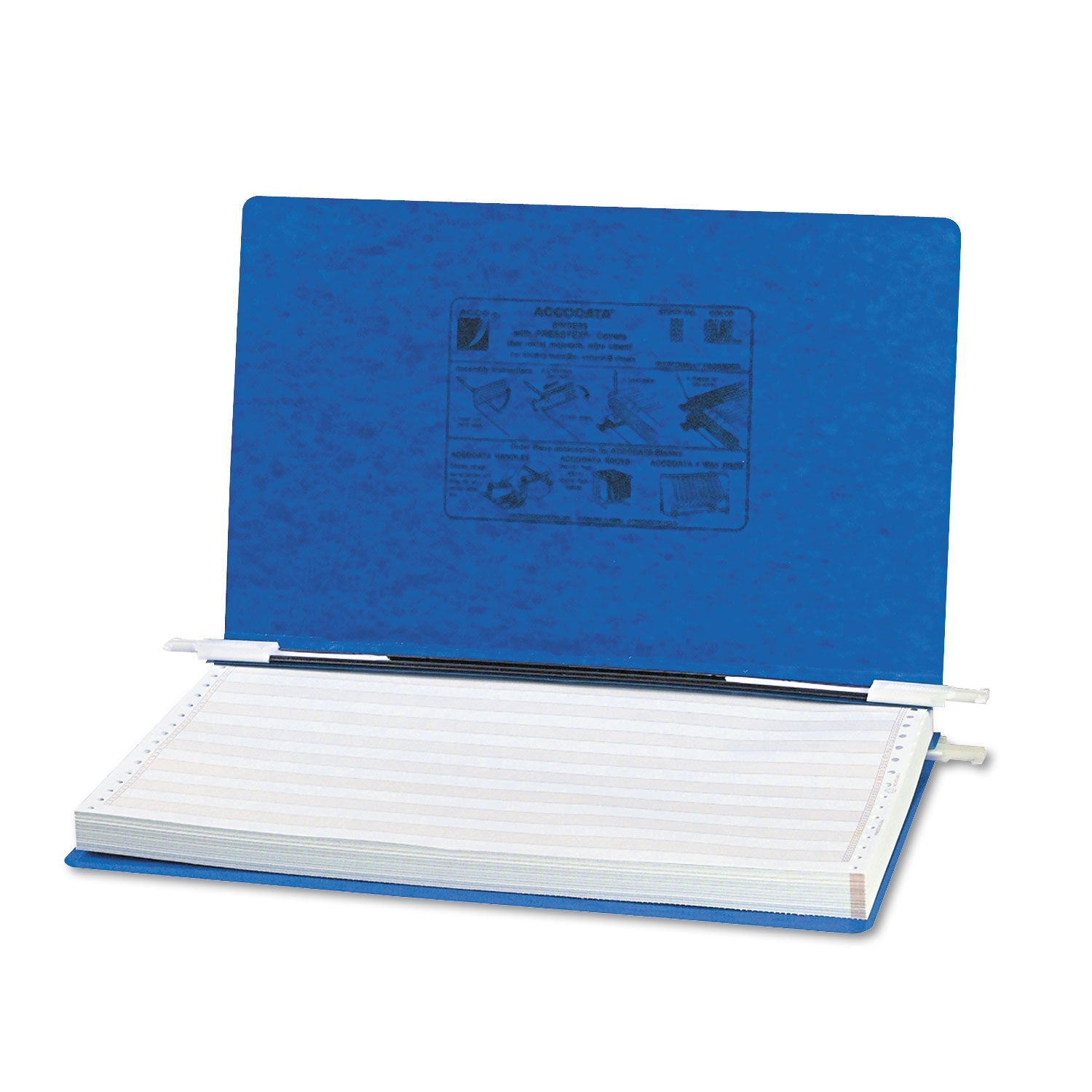ACCO PRESSTEX Covers with Storage Hooks, 2 Posts, 6" Capacity, 14.88 x 8.5, Dark Blue