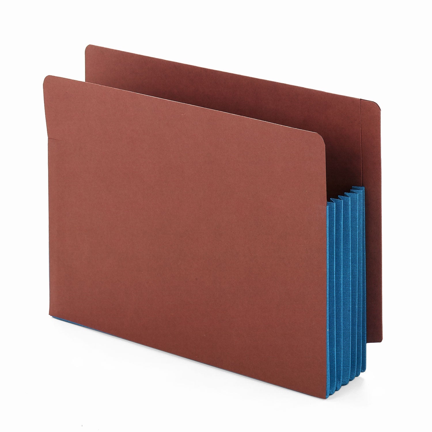Smead Redrope Drop-Front End Tab File Pockets, Fully Lined 6.5" High Gussets, 5.25" Expansion, Letter Size, Redrope/Blue, 10/Box