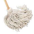 Boardwalk Handle/Deck Mops, 20 oz White Cotton Head, 54" Oak Wood Handle