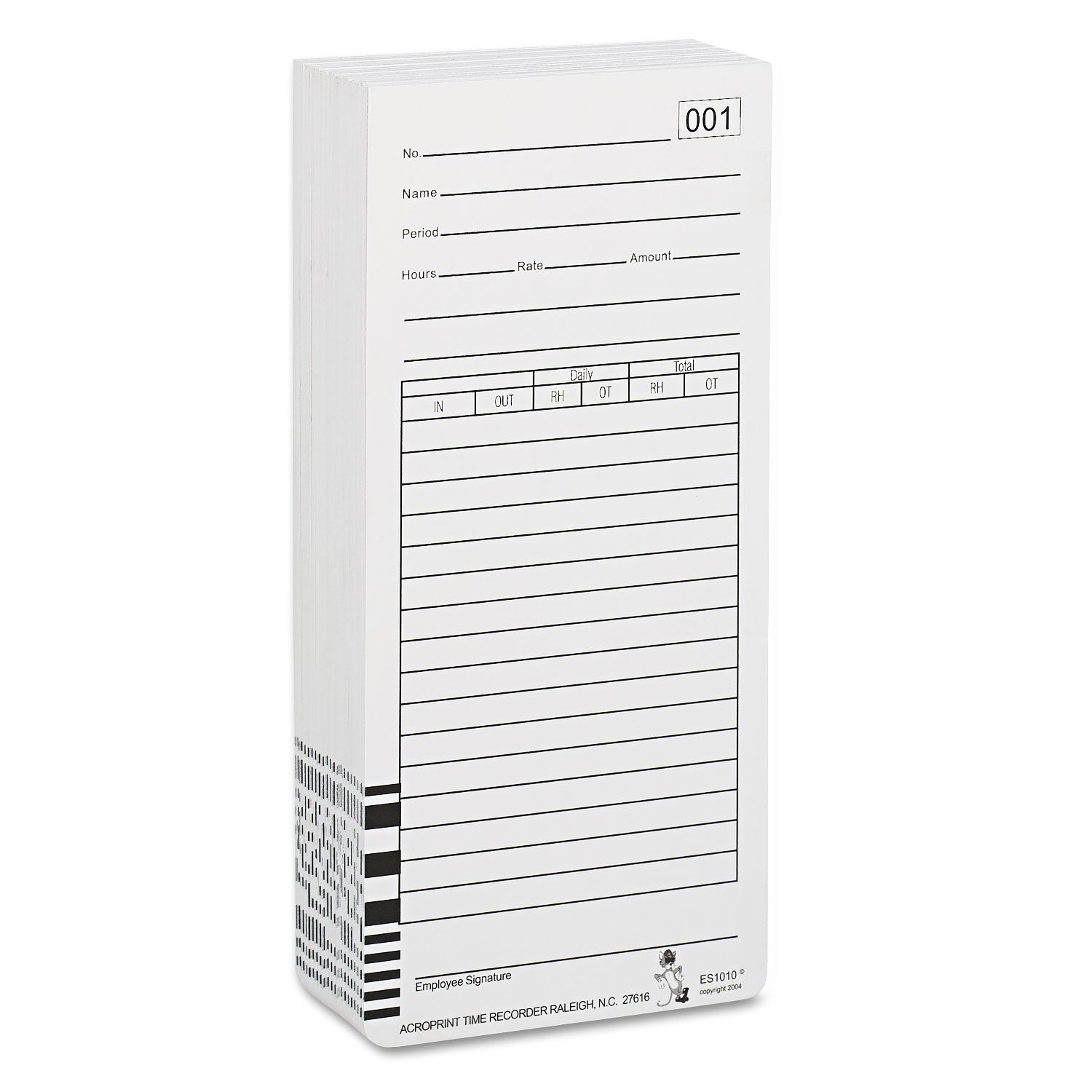 Acroprint Time Clock Cards for Acroprint ES1000, Two Sides, 3.5 x 7, 100/Pack