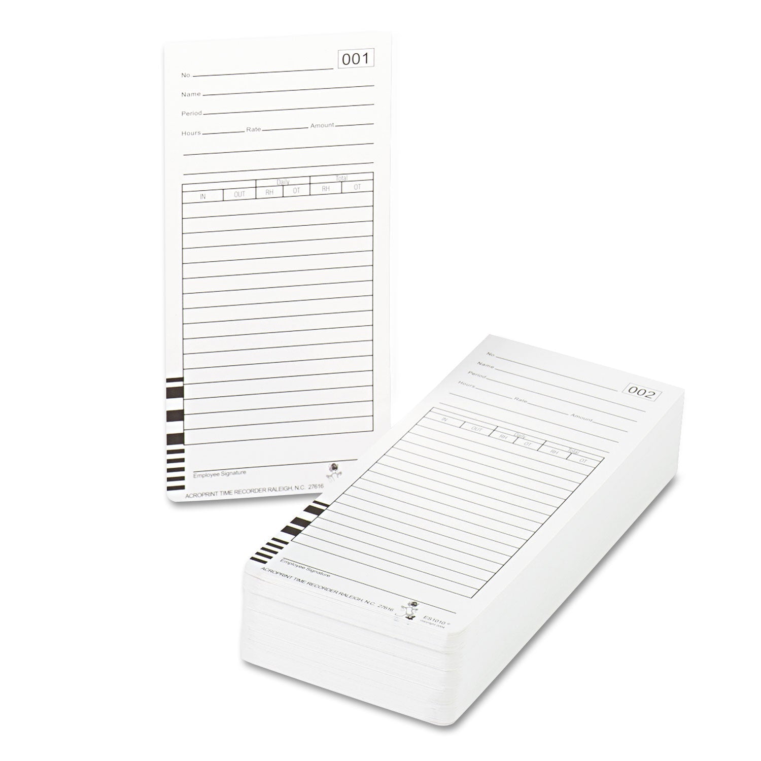 Acroprint Time Clock Cards for Acroprint ES1000, Two Sides, 3.5 x 7, 100/Pack