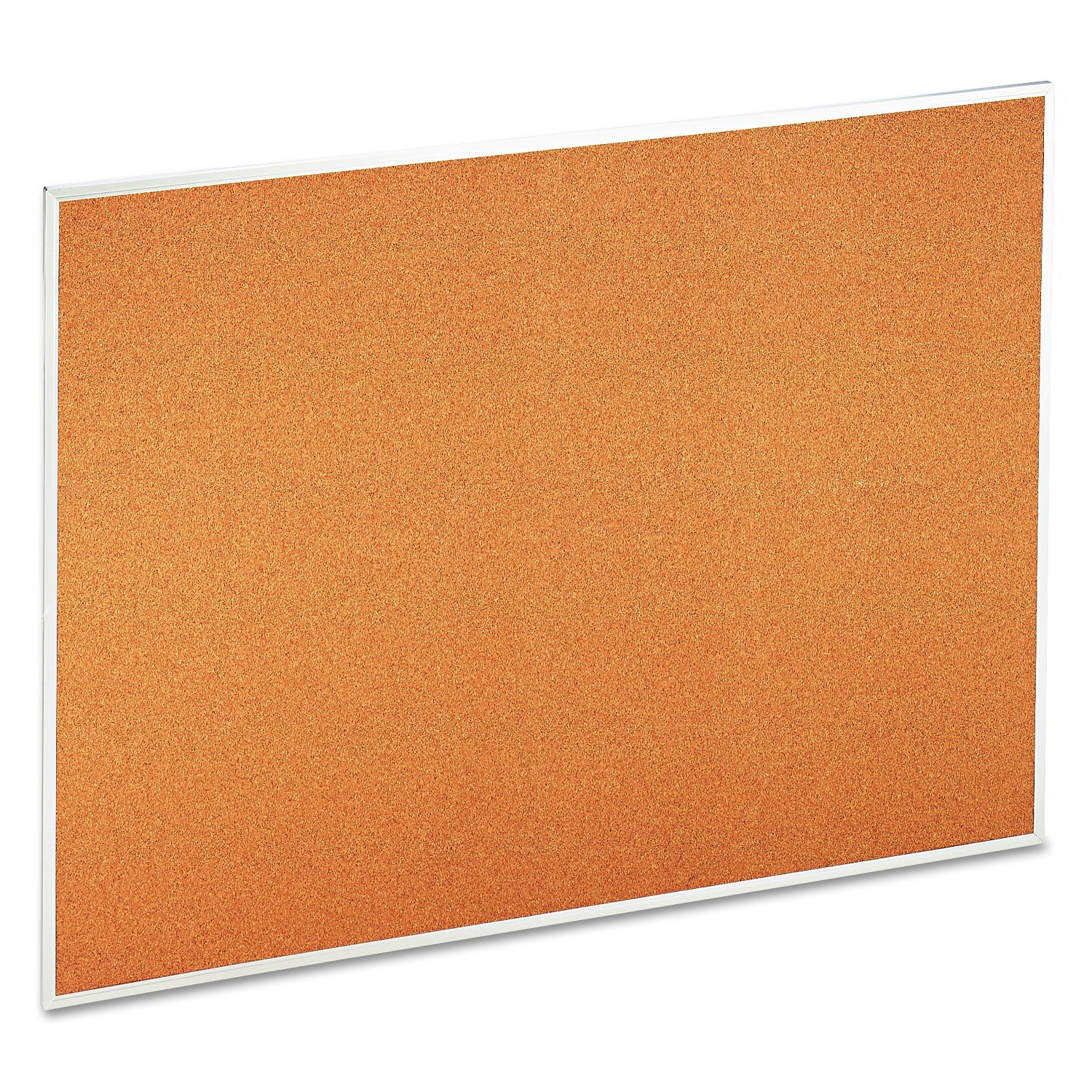 Universal Bulletin Board, Natural Cork, 48 x 36, Satin-Finished Aluminum Frame
