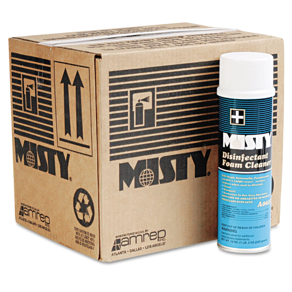 Misty Disinfectant Foam Cleaner, Fresh Scent, 19 oz Aerosol Spray, 12/Carton