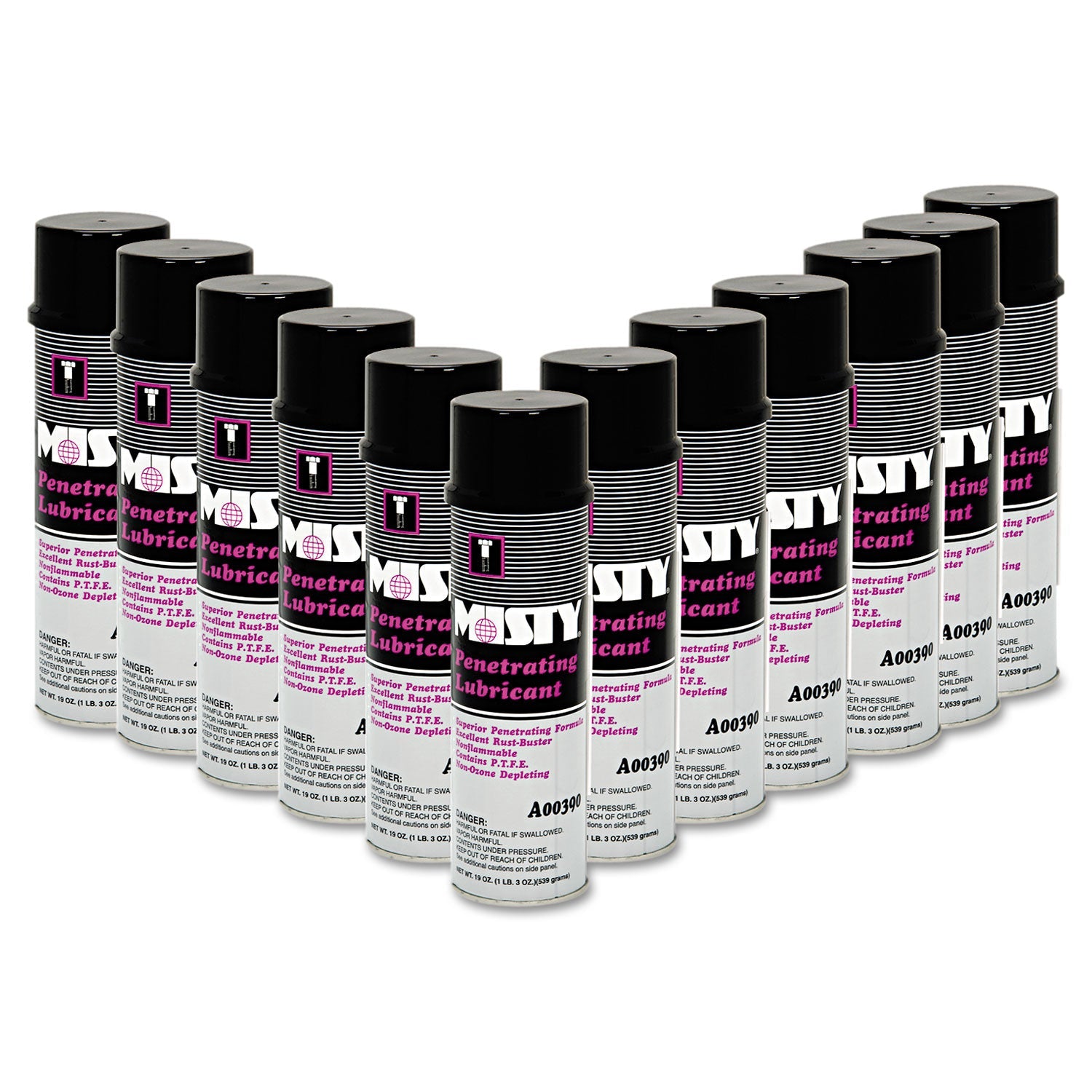 Misty Penetrating Lubricant Spray, 19 oz Aerosol Can, 12/Carton