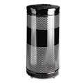 Rubbermaid Classics Perforated Open Top Receptacle, Round, Steel, 25 gal, Black