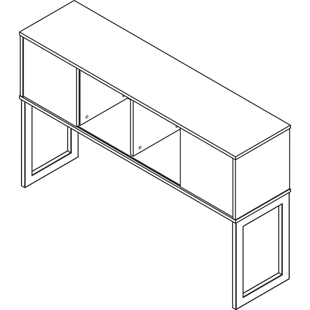 Alera Open Office Desk Series Hutch, 59w x 15d x 36.38h, Modern Walnut