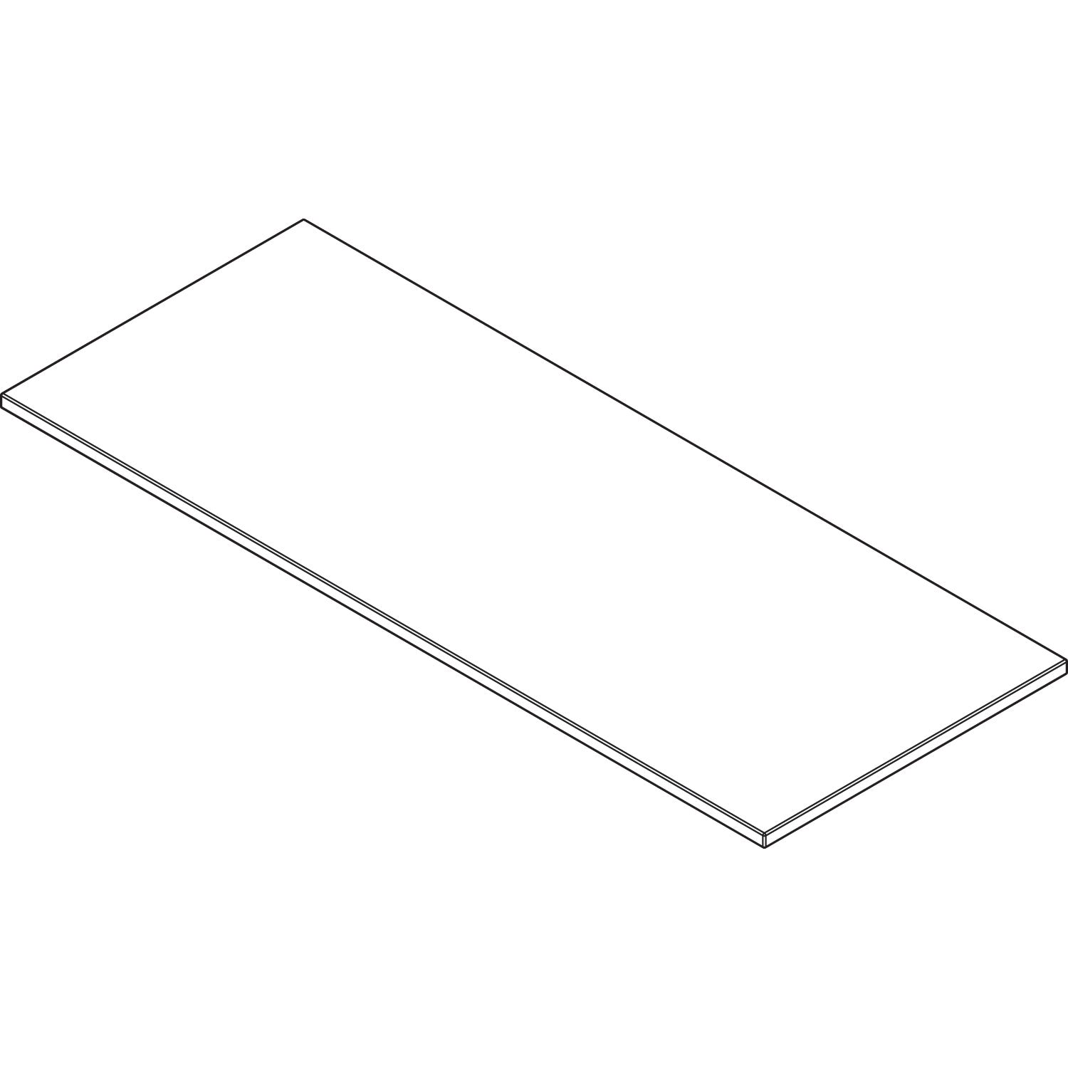 Alera Reversible Laminate Table Top, Rectangular, 59.38w x 23.63d, White/Gray