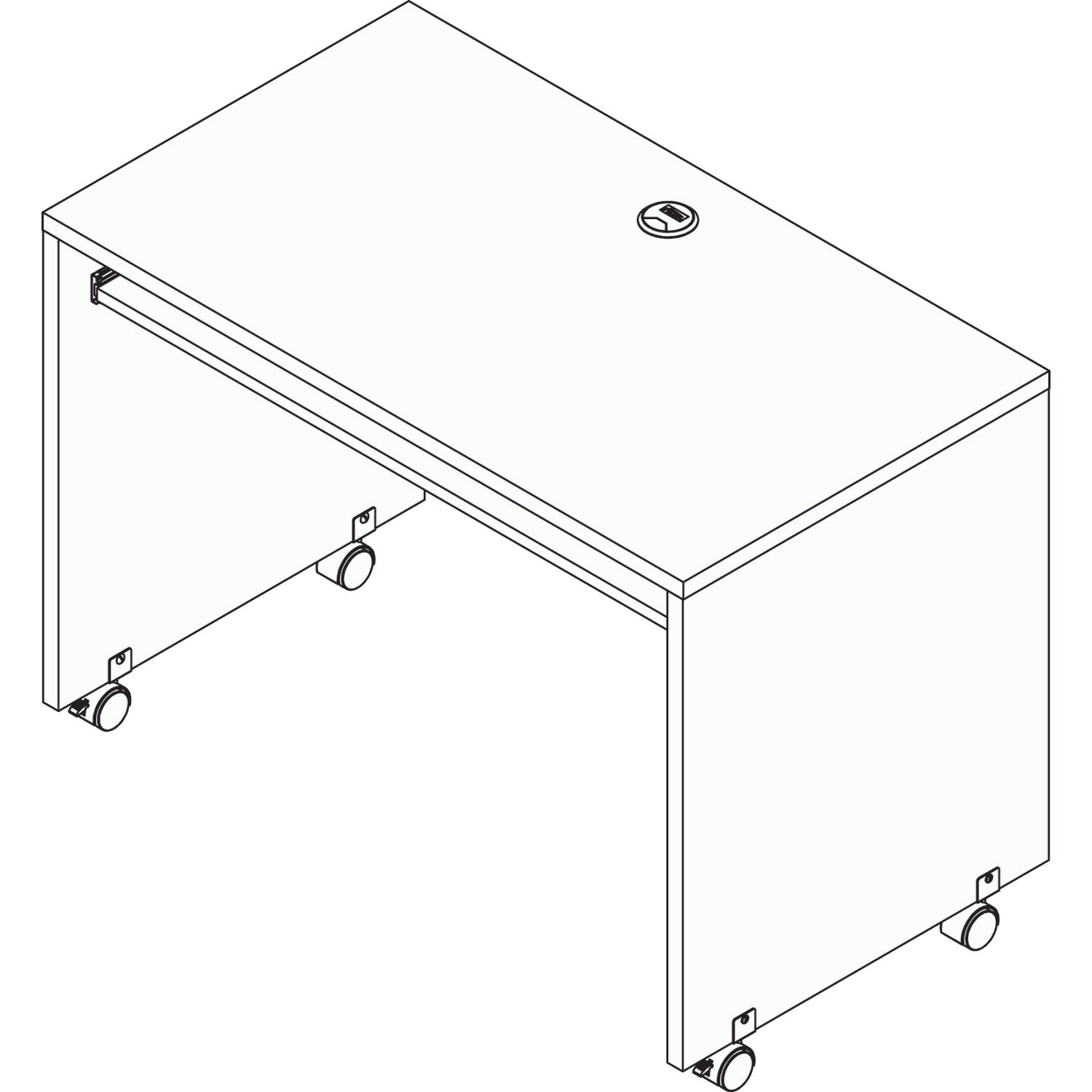 Alera Valencia Series Mobile Workstation Desk, 41.38" x 23.63" x 30", Espresso
