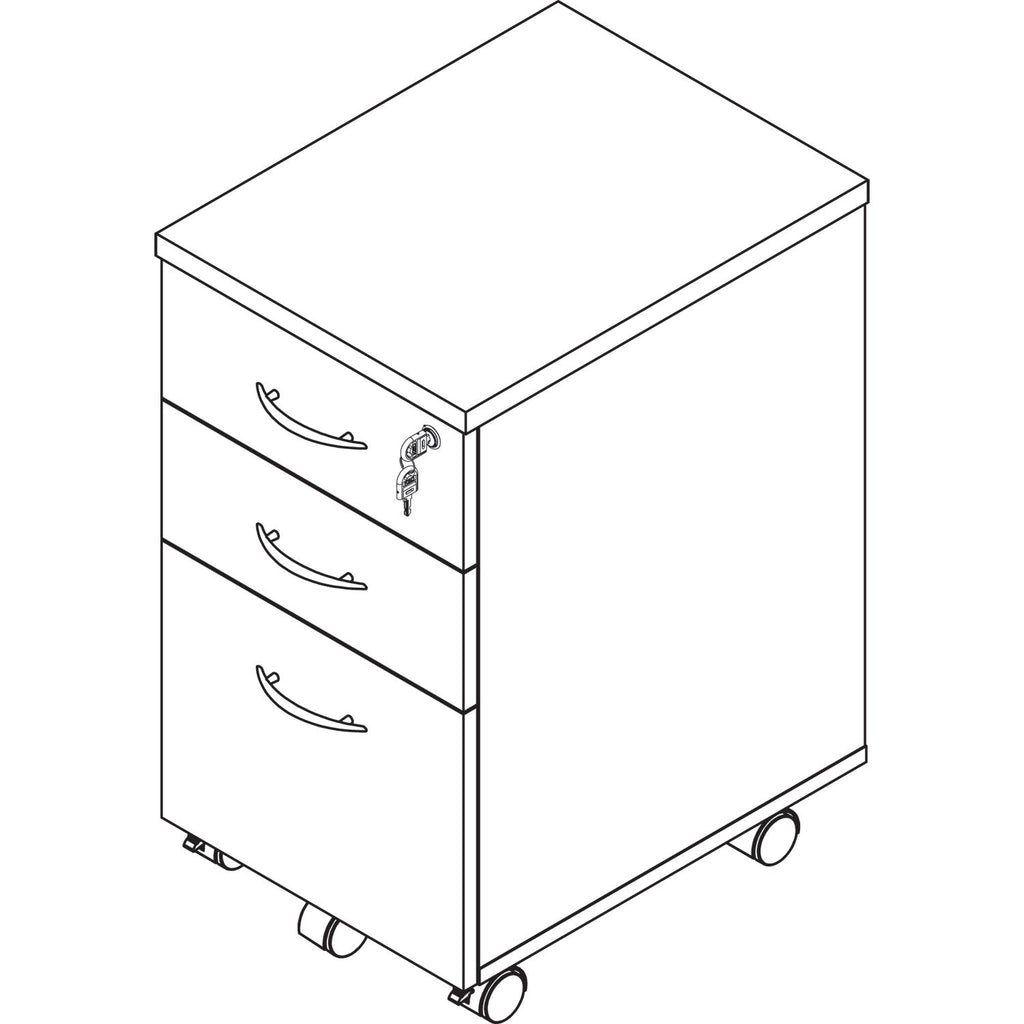 Alera Valencia Series Mobile Pedestal File, Left/Right, 3-Drawer: Box/Box/File, Legal/Letter, Espresso, 15.88 x 20.5 x 28.38