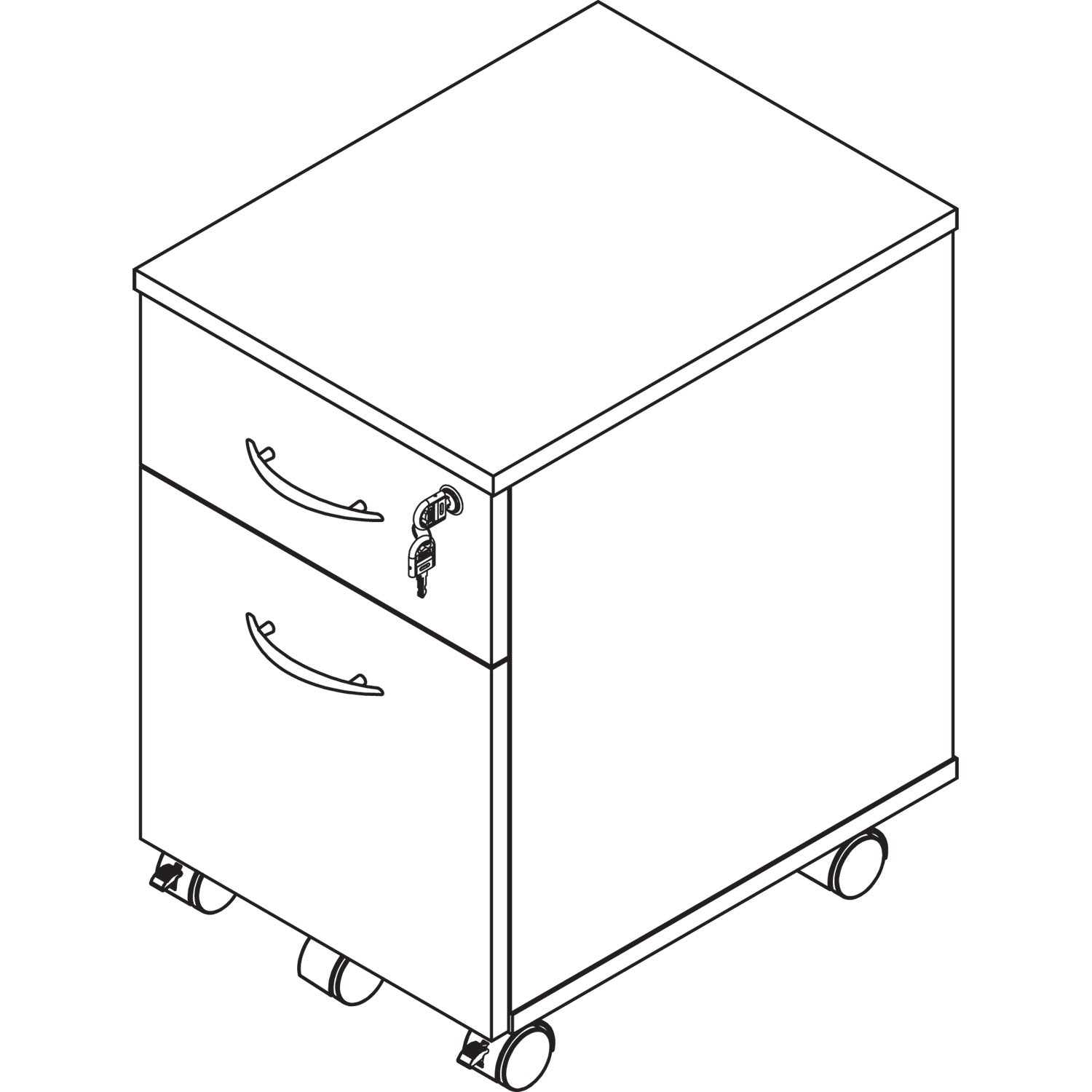 Alera Valencia Series Mobile Pedestal, Left or Right, 2-Drawers: Box/File, Legal/Letter, Espresso, 15.88" x 19.13" x 22.88"