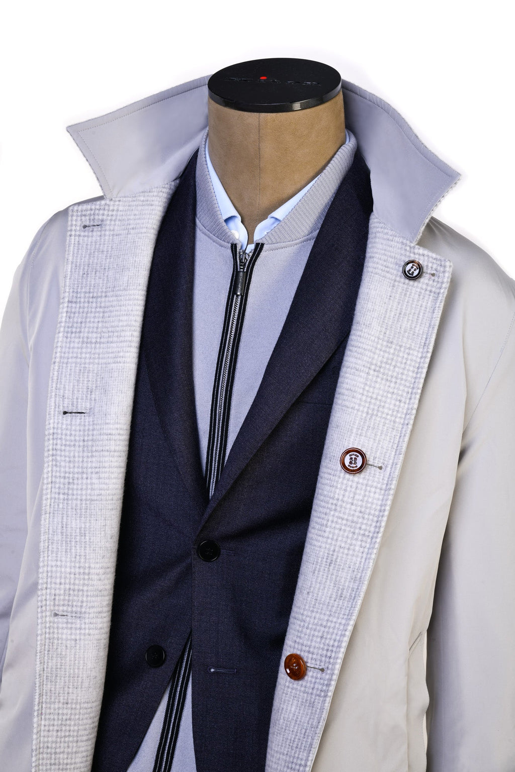 Kired by Kiton Peak Wool-Cashmere Reversible Overcoat