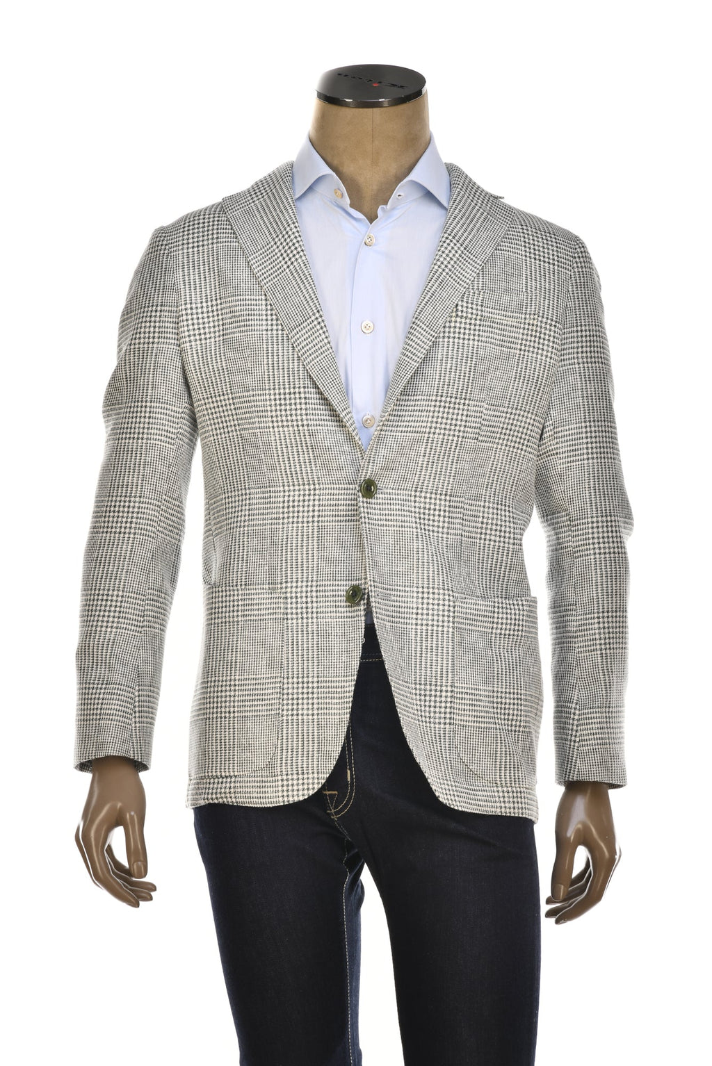 Sartorio Prince of Wales Linen-Cotton Sport Jacket