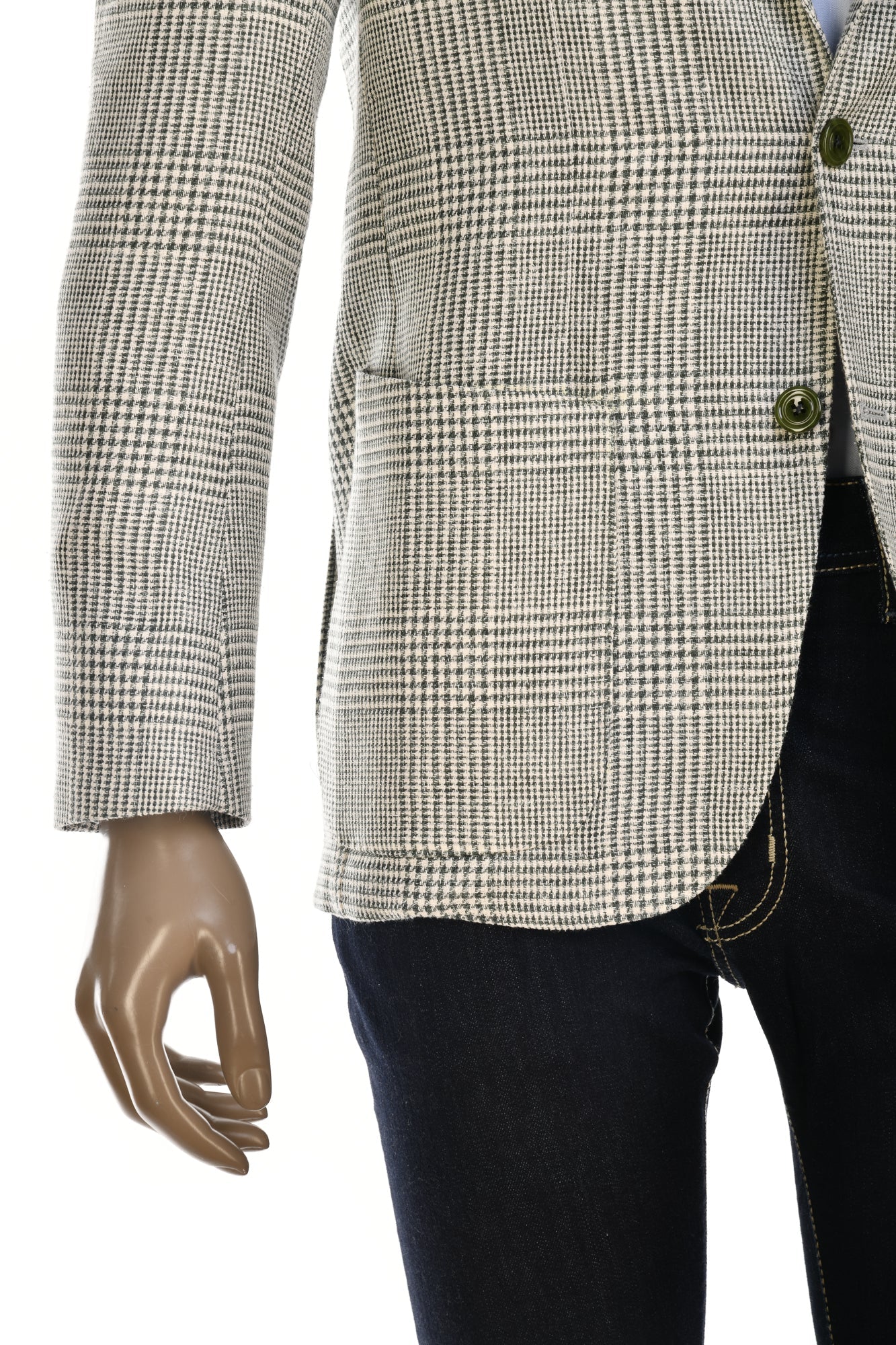 Sartorio Prince of Wales Linen-Cotton Sport Jacket