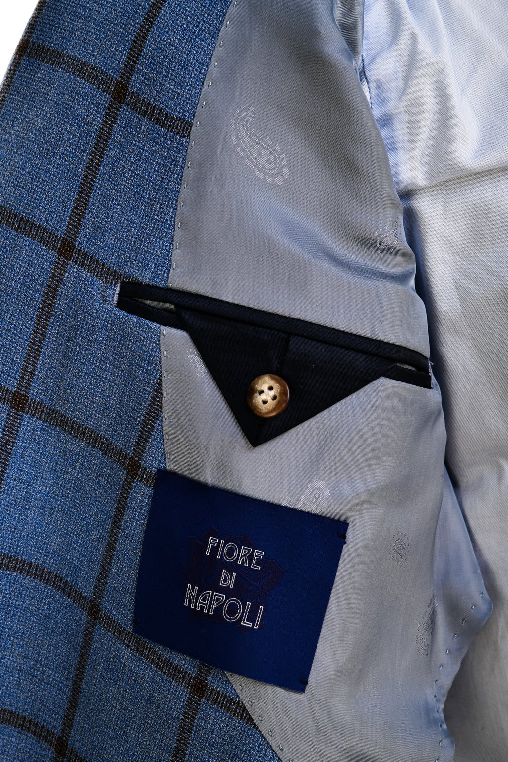Fiore di Napoli Windowpane Wool Double-Breasted Sport Jacket
