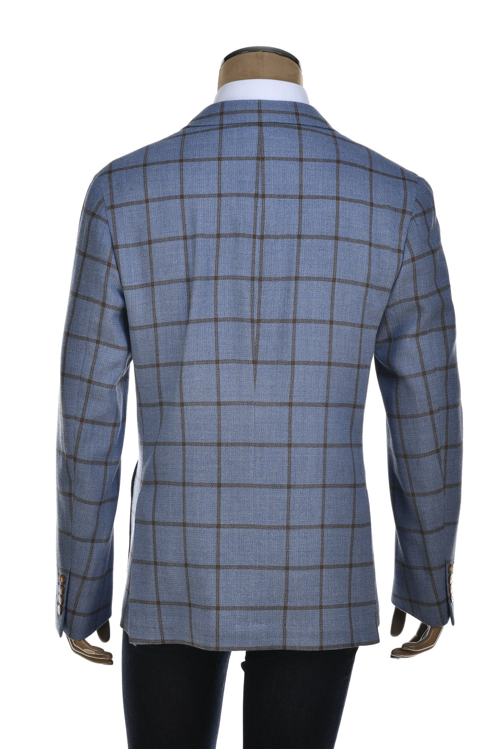 Fiore di Napoli Windowpane Wool Double-Breasted Sport Jacket