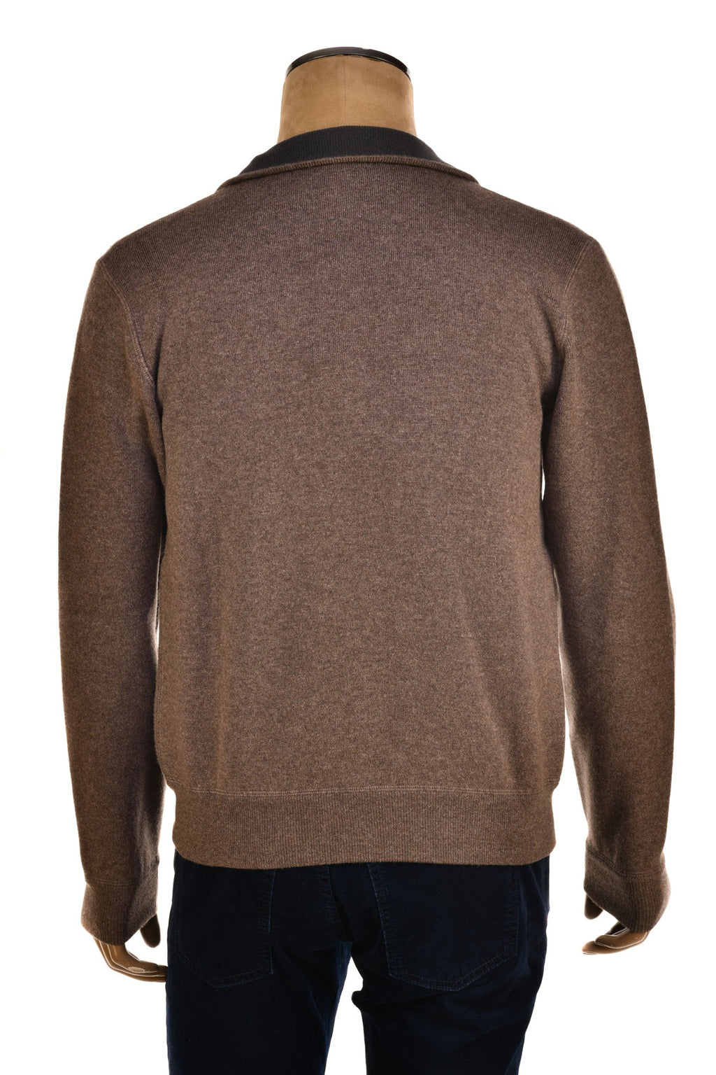 Manrico Cashmere Mock Neck Reversible Zip-Up Sweater