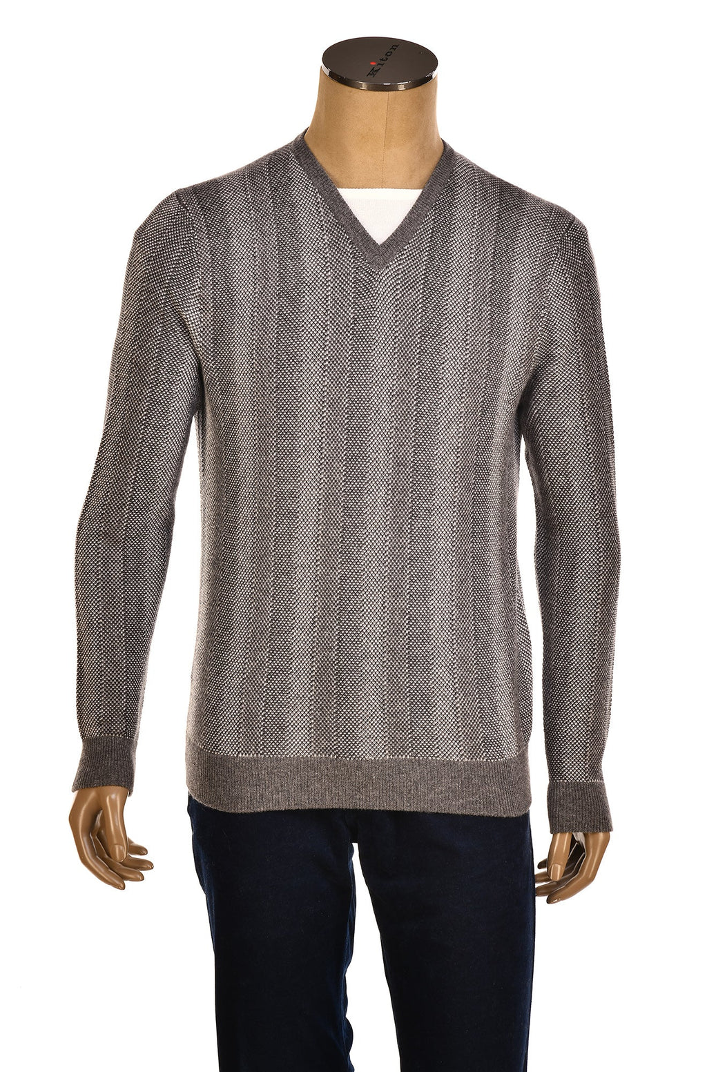 Manrico Striped Cashmere V-Neck Sweater