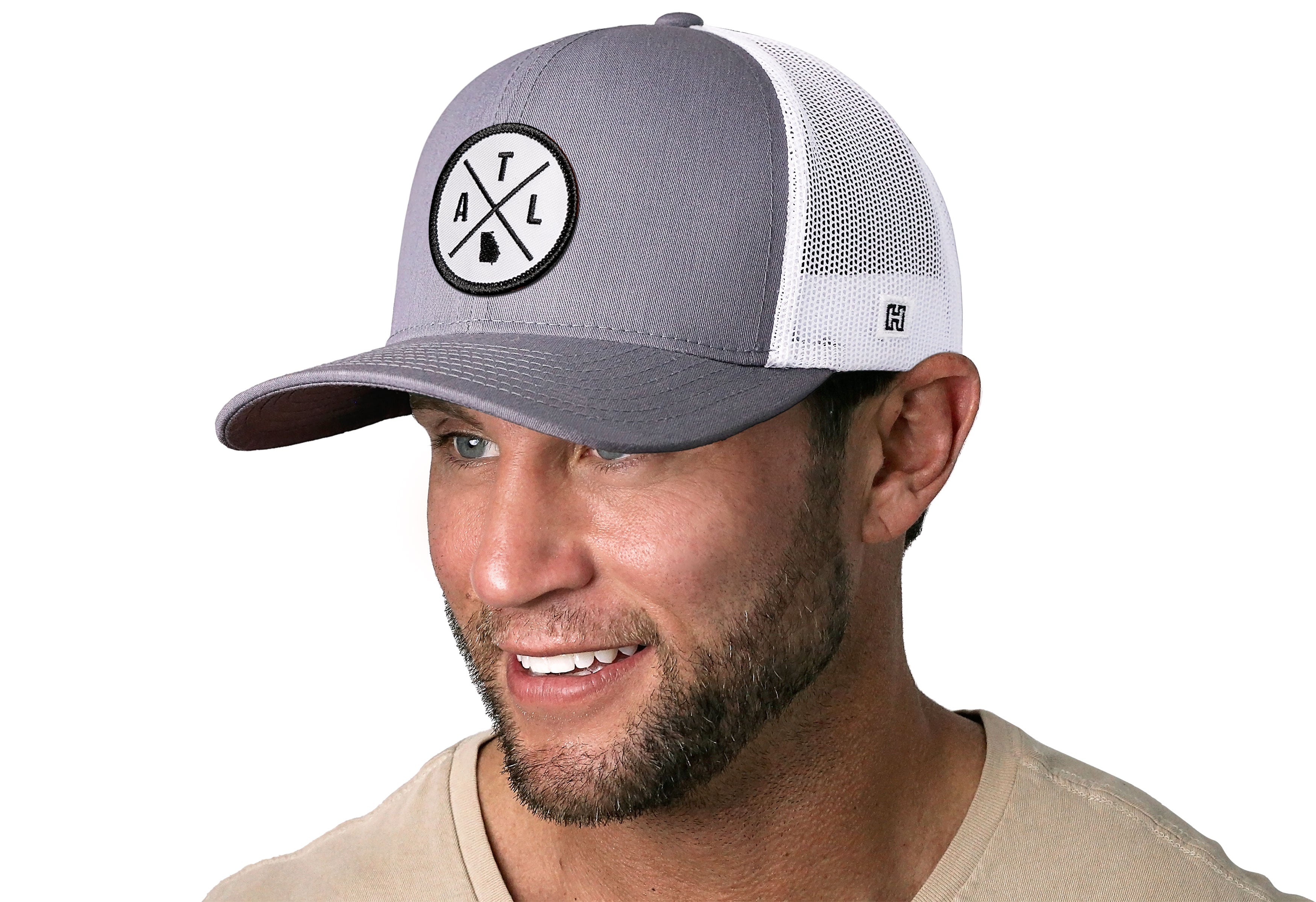 Atlanta Trucker Hat  |  Gray-White ATL X Snapback
