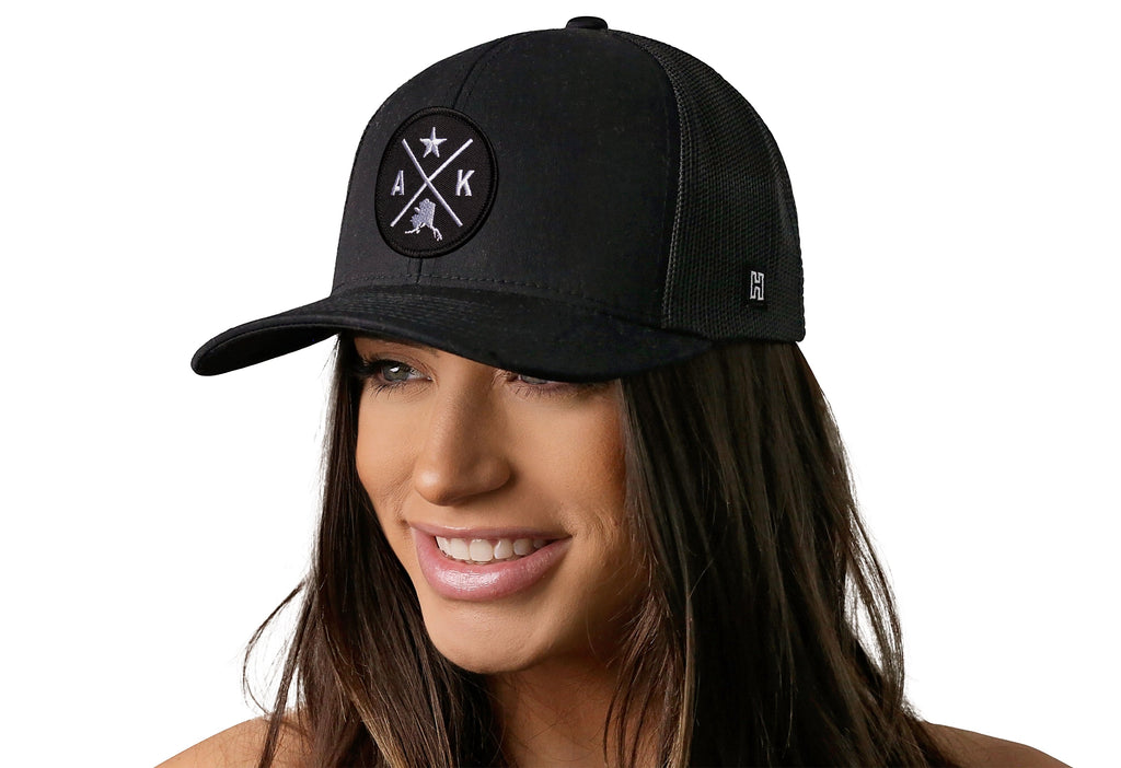 Alaska Trucker Hat  |  Black AK X Snapback