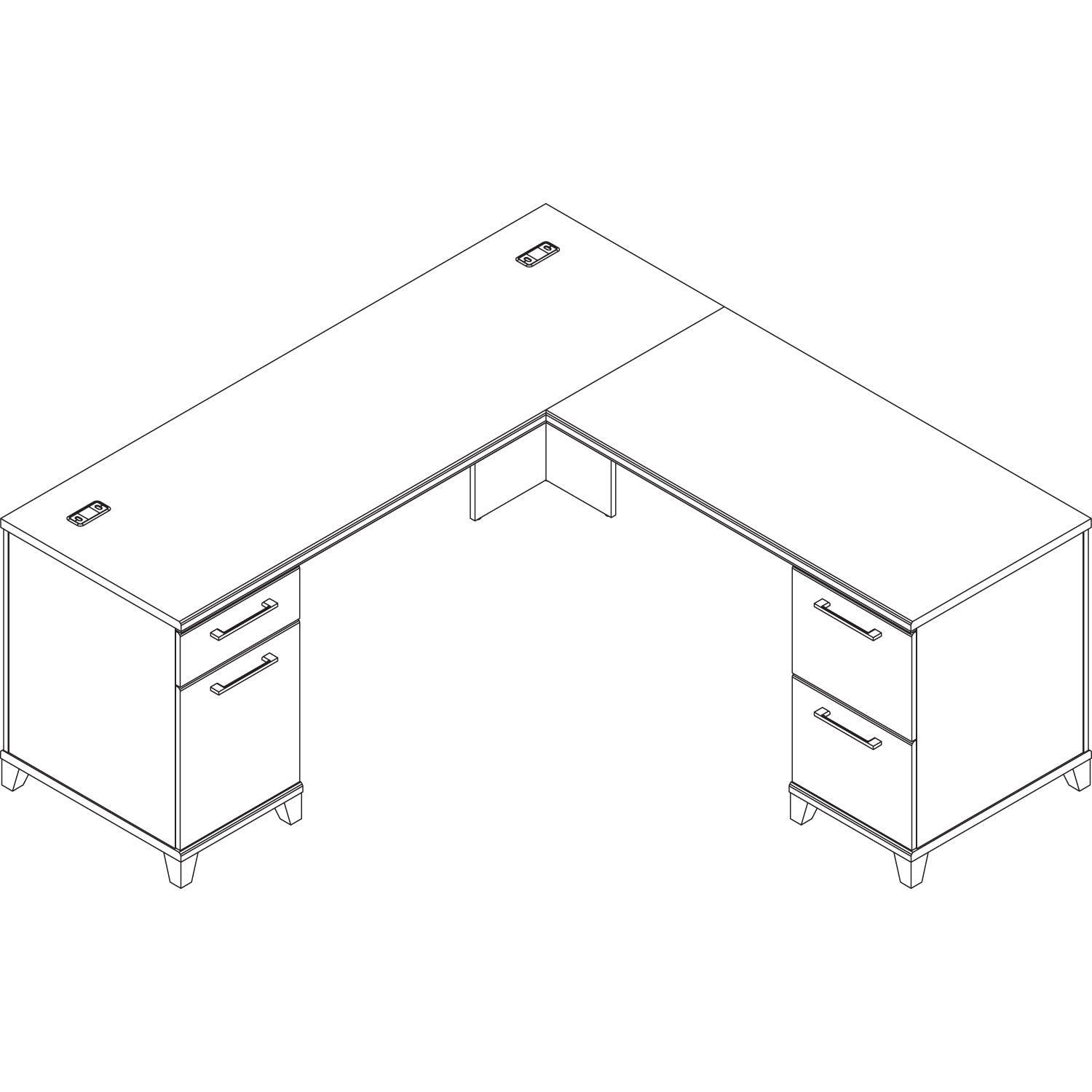 Bush Enterprise Collection L-Desk Pedestal, 70.13" x 70.13" x 29.75", Mocha Cherry, (Box 1 of 2)