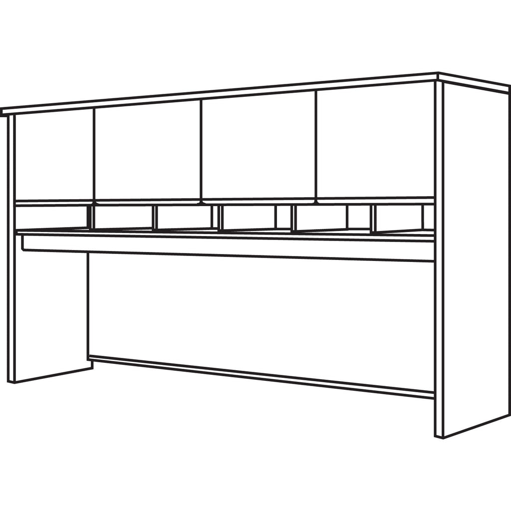 Bush Series C Collection 4 Door 72W Hutch, Box 2 of 2, 71.13w x 15.38d x 43.13h, Hansen Cherry/Graphite Gray