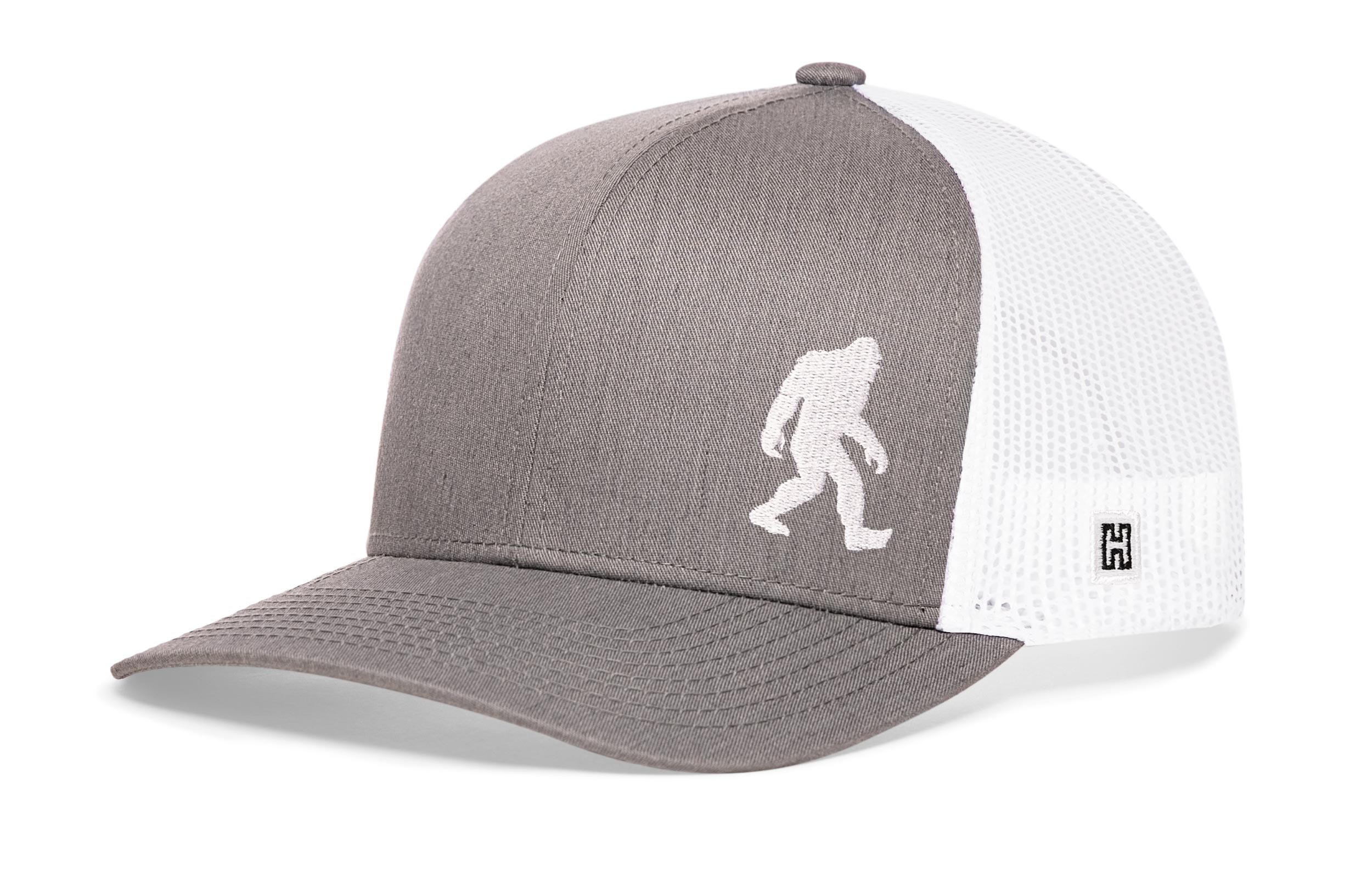 Bigfoot Trucker Hat  |  Gray-White Sasquatch Snapback