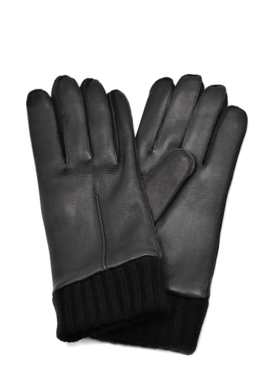 Mario Portolano Leather-Cashmere Thick Gloves