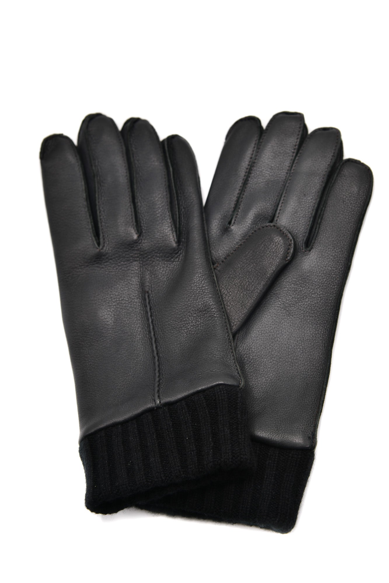 Mario Portolano Leather-Cashmere Thick Gloves