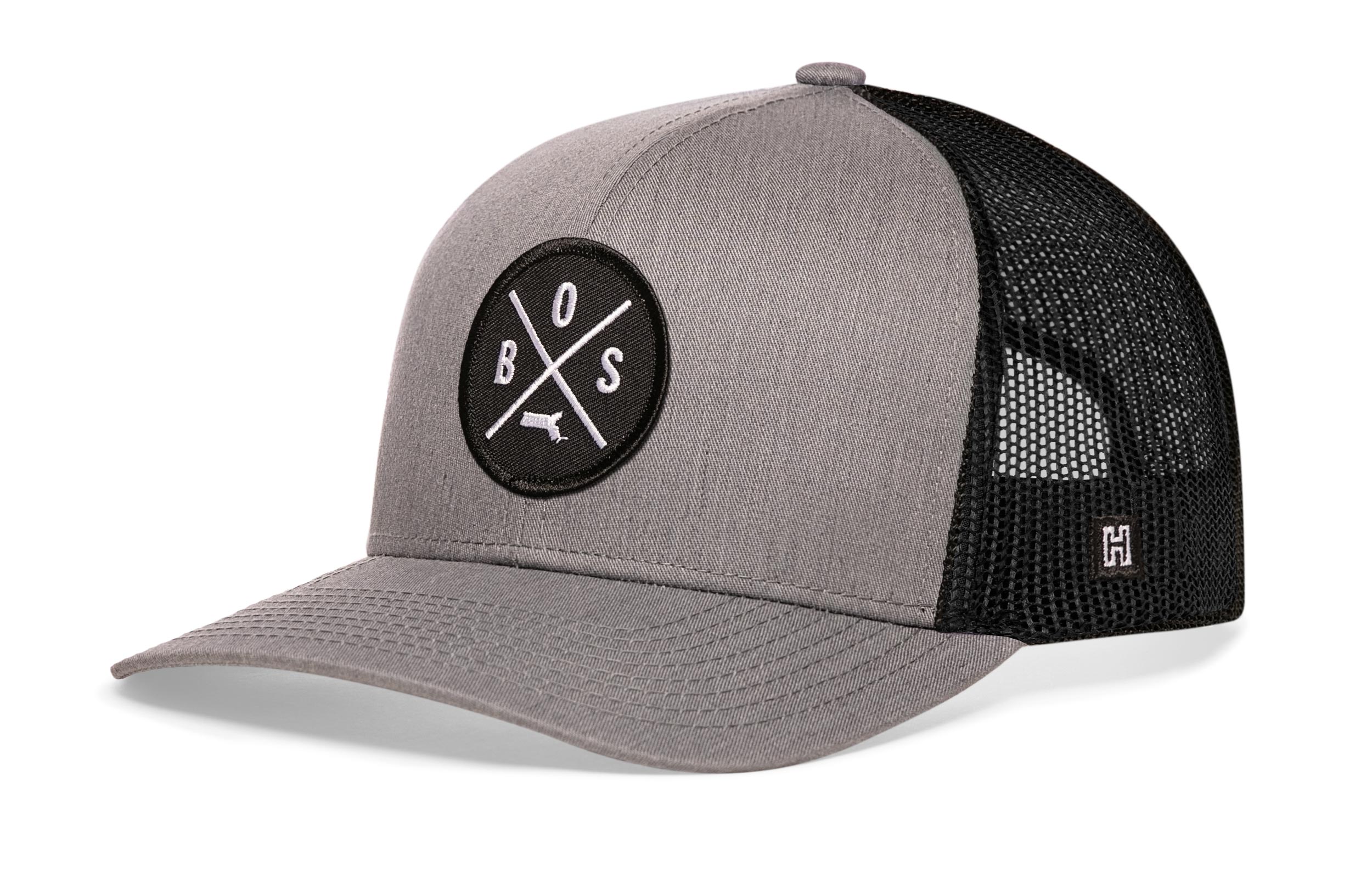 Boston Trucker Hat  |  Gray-Black BOS X Snapback
