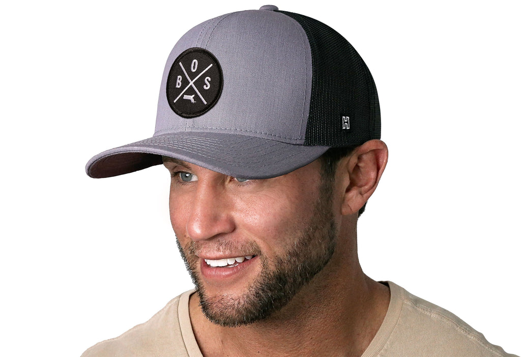 Boston Trucker Hat  |  Gray-Black BOS X Snapback
