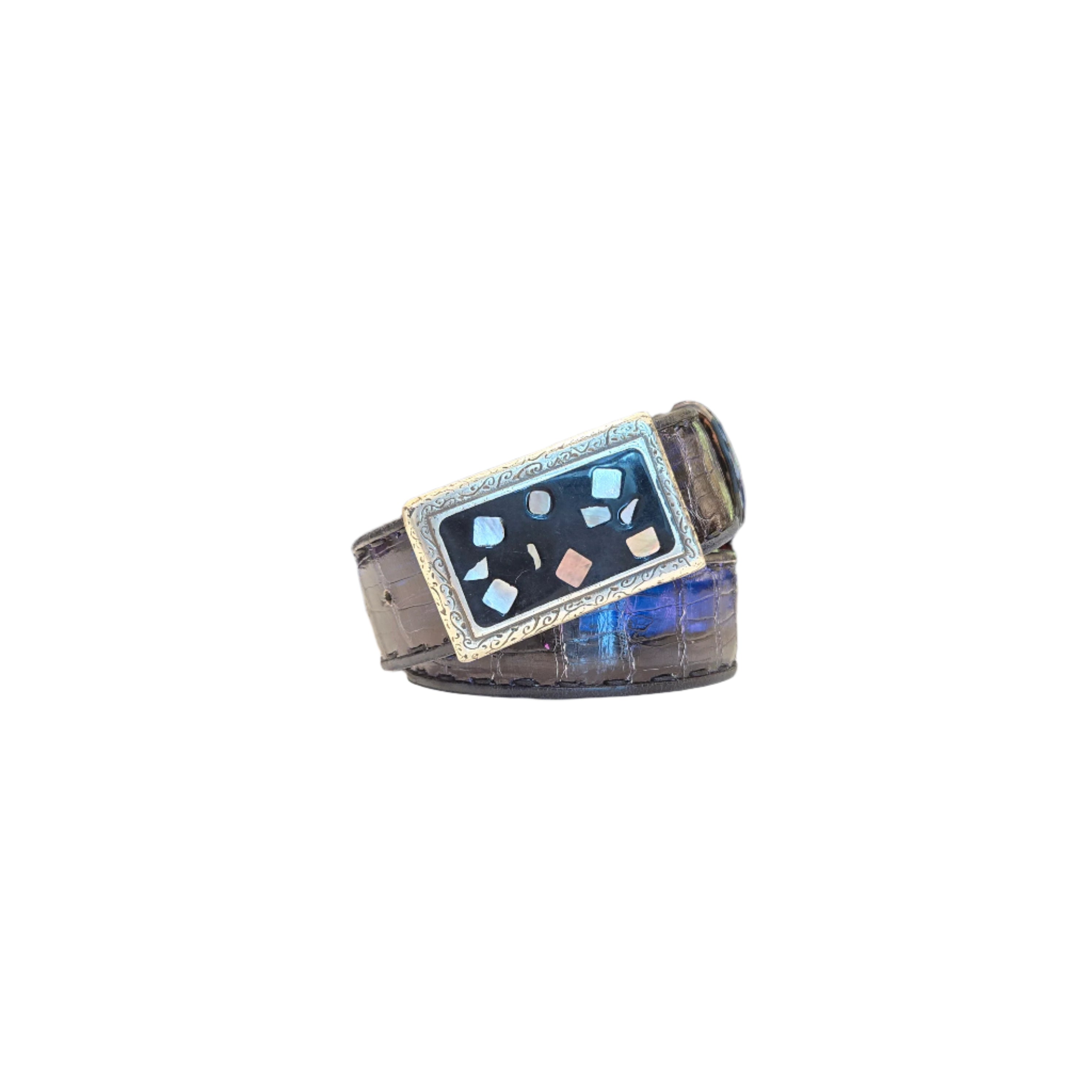 Castangia Alligator Skin Belt (Silver Buckle)
