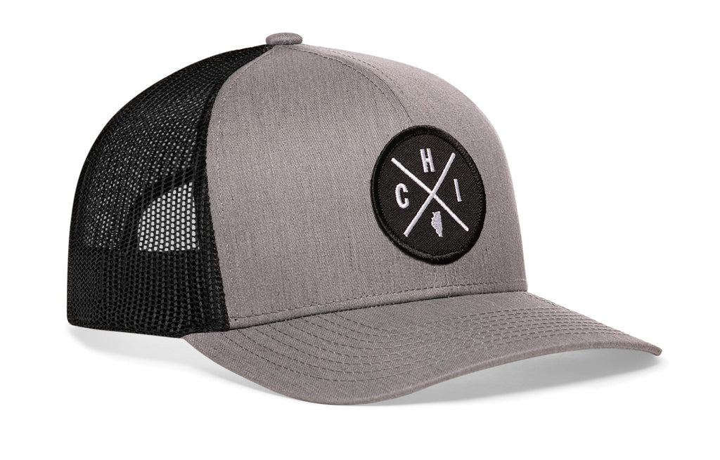 Chicago Trucker Hat  |  Gray-Black CHI X Snapback