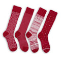 Crimson / White Dress Socks 4-Pack