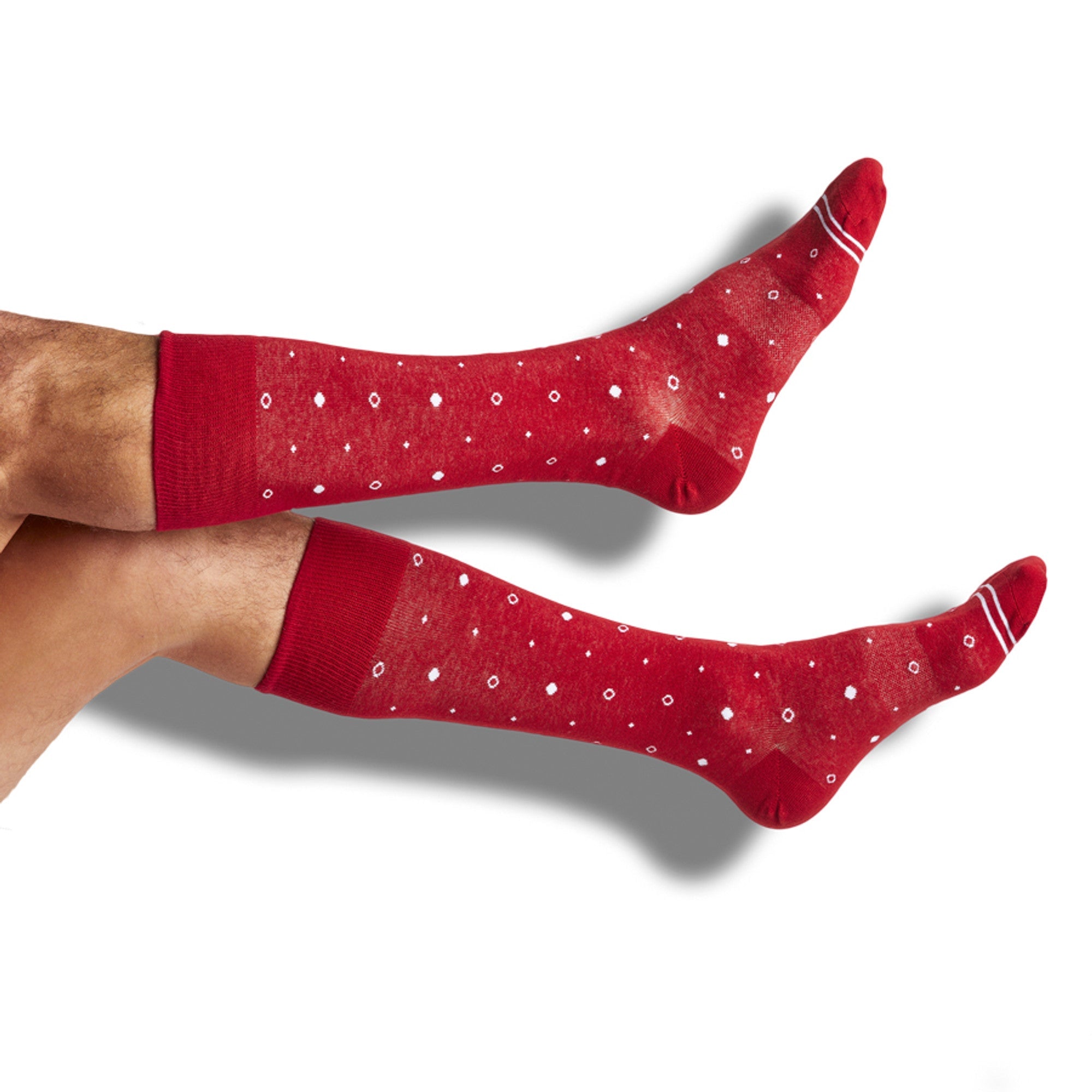 Crimson / White Mixed Socks 8 Pack