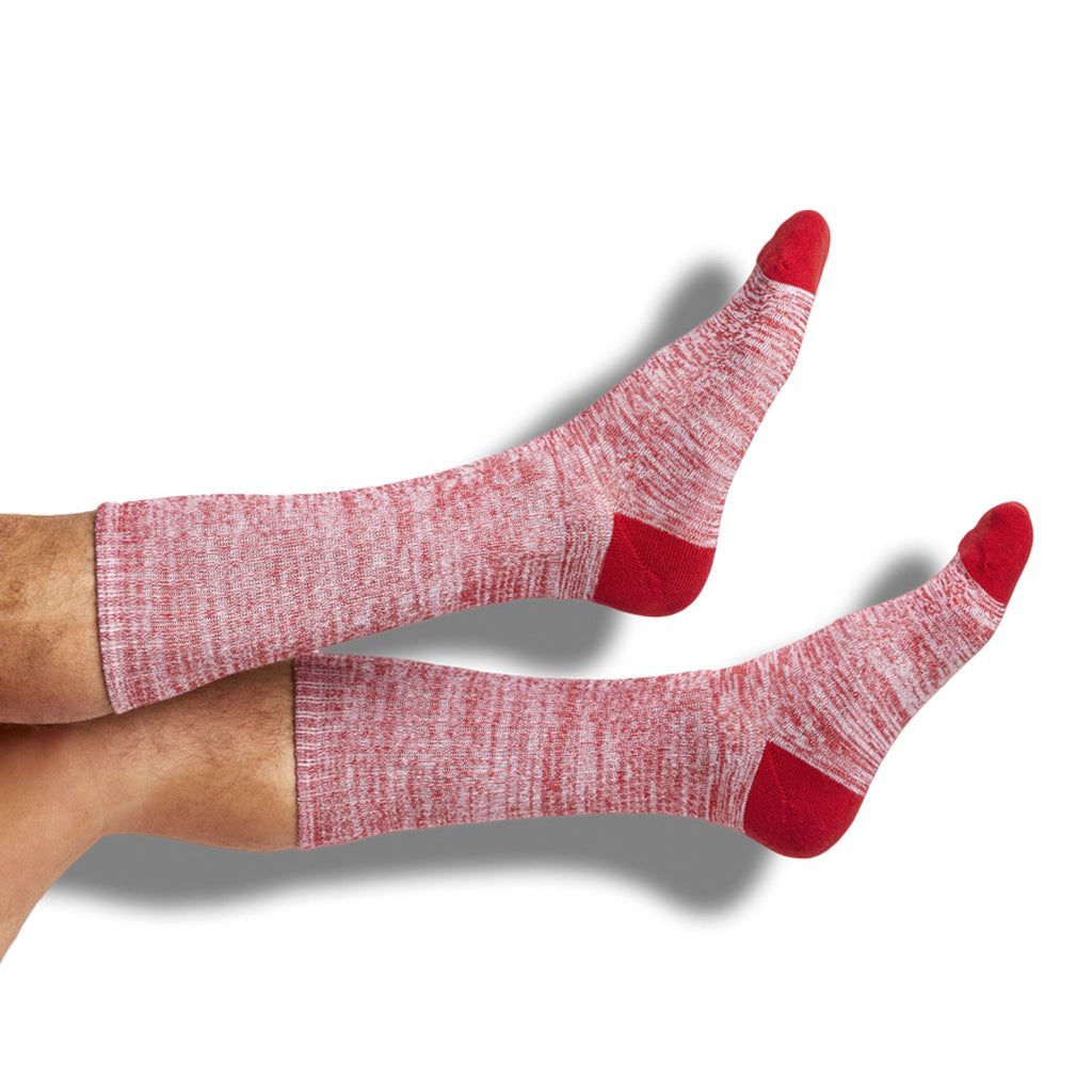 Crimson Marl Casual Crew Socks