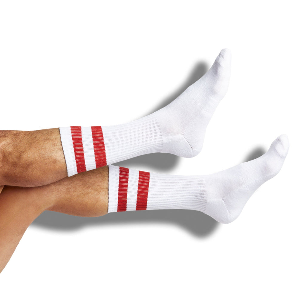 Crimson Retro Casual Crew Socks