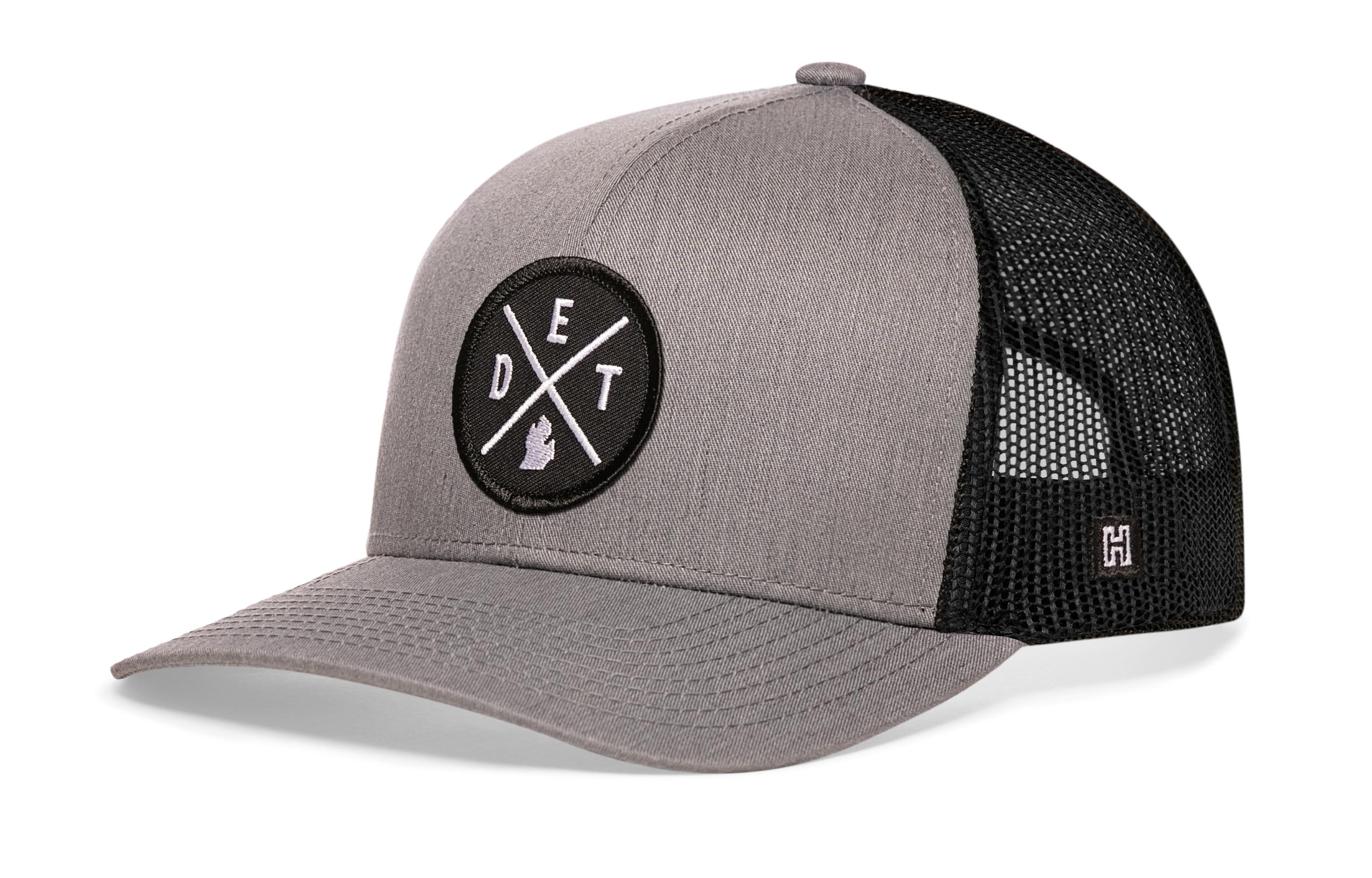 Detroit Trucker Hat  |  Gray-Black DET X Snapback