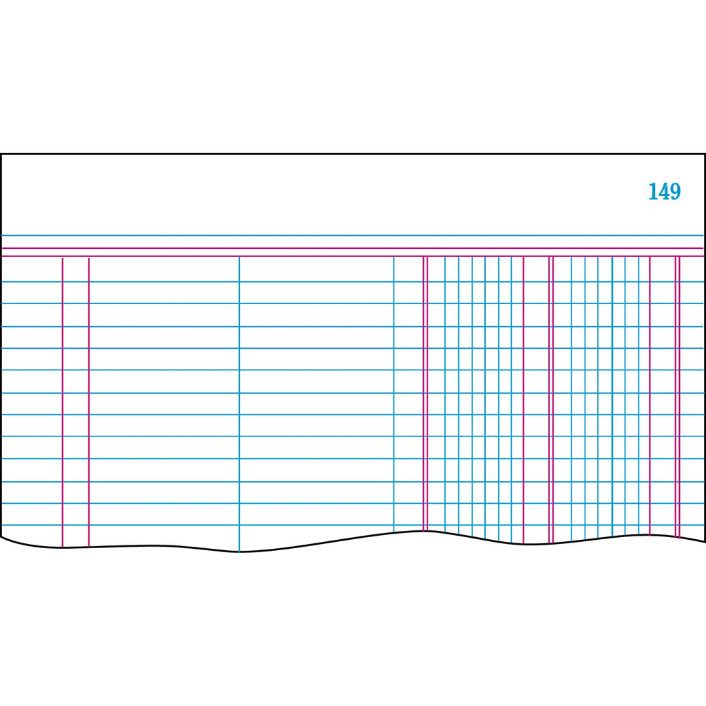 Boorum & Pease Account Record Book, Record-Style Rule, Blue Cover, 11.75 x 7.25 Sheets, 500 Sheets/Book