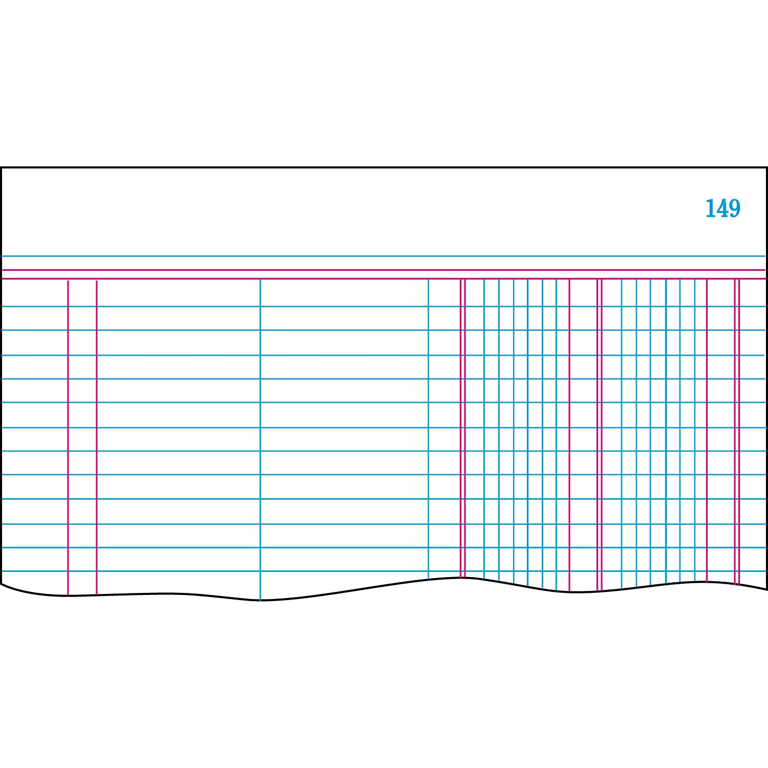 Boorum & Pease Account Record Book, Record-Style Rule, Blue Cover, 11.75 x 7.25 Sheets, 500 Sheets/Book