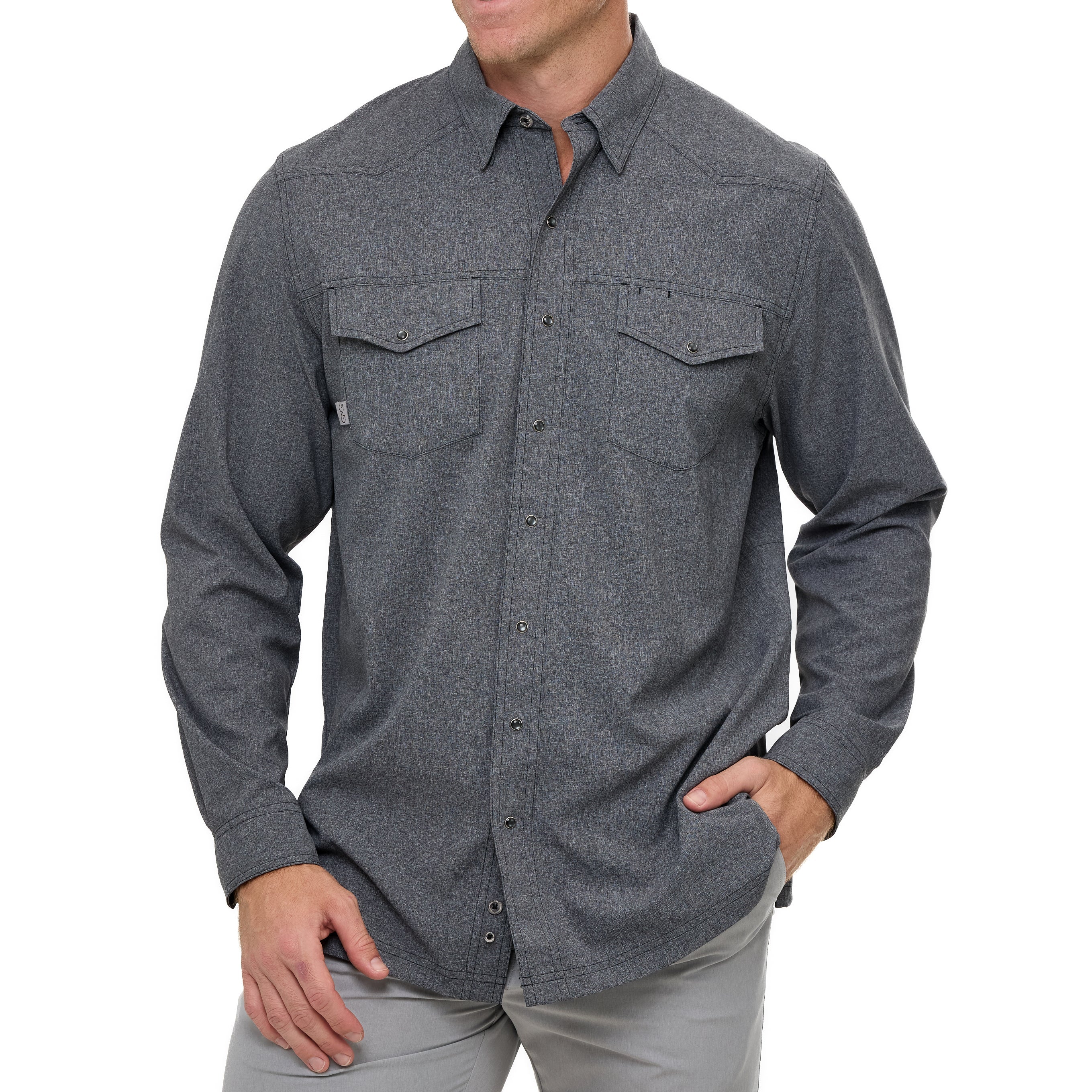 Caviar Pearl Snap Shirt | Long Sleeve
